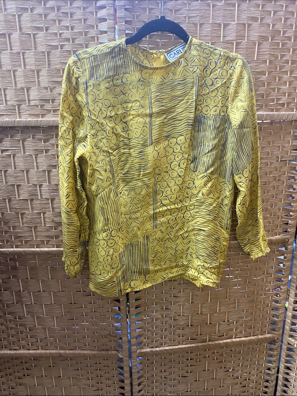 Carlisle Yellow Patterned Button-Down Casual Shirt